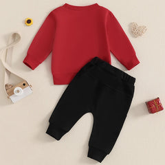 Toddler Boy Letter-Print Sweatshirt Valentine’s set