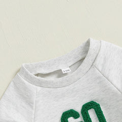 0–18M Baby Girl Letter Embroidery Long Sleeve Sweatshirt Romper