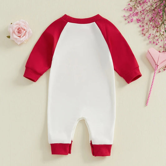 Baby Girls Valentine’s Long Sleeve Heart & Arrow Romper