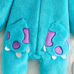 Toddler Boys Fleece Monster Halloween Costume Hooded Jumpsuit