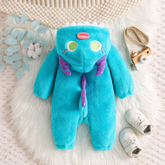 Toddler Boys Fleece Monster Halloween Costume Hooded Jumpsuit