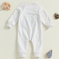 0–18M Baby Girl Letter Embroidery Long Sleeve Sweatshirt Romper