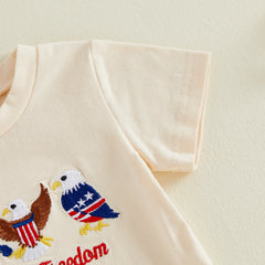 Baby Boys Bird Letter Embroidery 4th of July Outfits