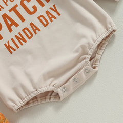0-24M Newborn Baby Unisex Halloween Letter Print Long Sleeve Onesie