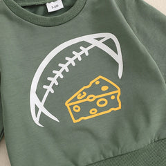 Toddler Boy Rugby Cheese Sweatshirt & Drawstring Pants Set