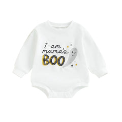 Unisex Baby Halloween Long Sleeve Letter Print Onesie
