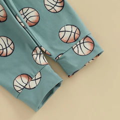 Baby Boy Letter Onesie, Basketball Pants & Hat Set