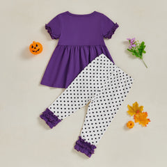 Toddler Baby Girl Pumpkin Top & Ruffled Pants Halloween Outfit