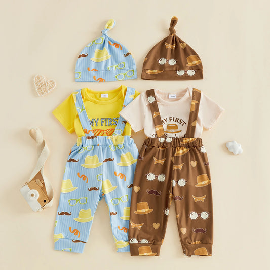 Baby Boy Letter Embroidery Fathers Day Outfit