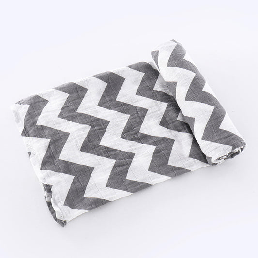 Zig Zag Pattern - Organic Quilted Bamboo Swaddle - Comfy Tummies