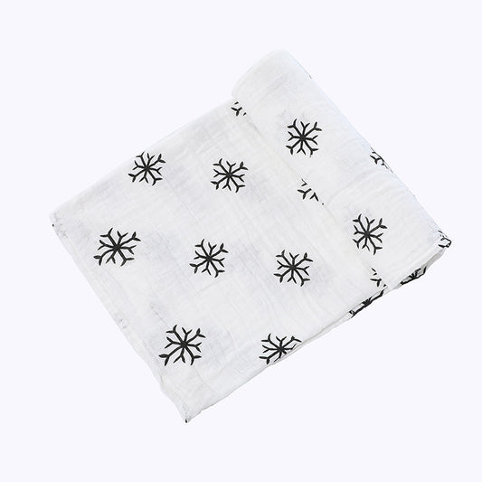 Snowflake Pattern - Organic Quilted Bamboo Swaddle - Comfy Tummies