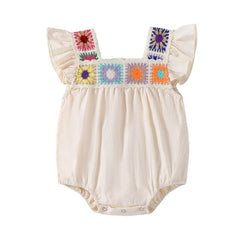 Newborn Baby Girl Crochet Flower Onesie