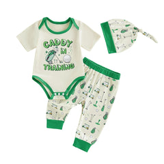 Newborn Baby Boy Golf Print Clothing Set
