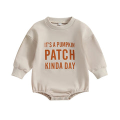 0-24M Newborn Baby Unisex Halloween Letter Print Long Sleeve Onesie
