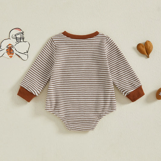 Baby Boy Long Sleeve Striped Rugby Romper