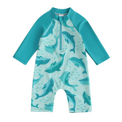 Baby Boys Girls Animal/Floral/Tree Print Rash Guard Swimsuit