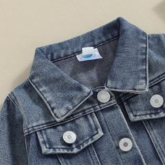Baby Boys Letter Embroidery Denim Jacket