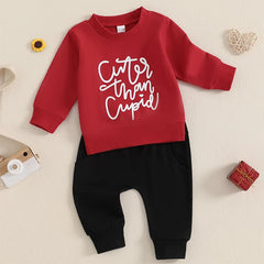 Toddler Boy Letter-Print Sweatshirt Valentine’s set