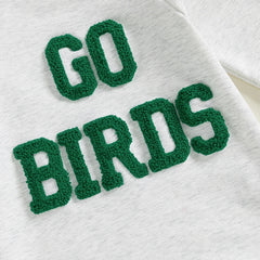 0–18M Baby Girl Letter Embroidery Long Sleeve Sweatshirt Romper