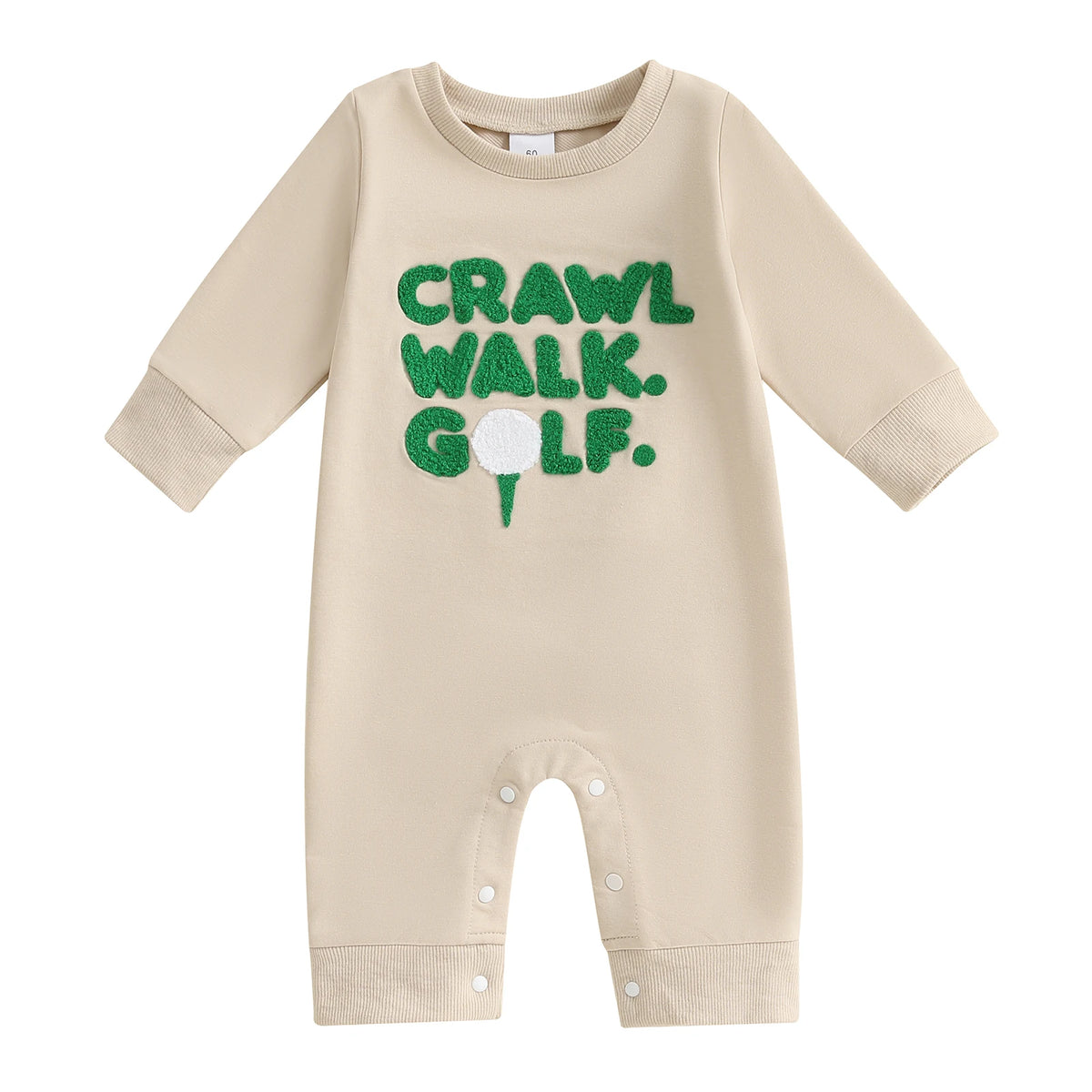 Baby Boy Golf Embroidered Long Sleeve Romper