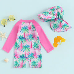 Baby Girl Long Sleeve Zip-Up Swimsuit