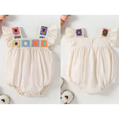 Newborn Baby Girl Crochet Flower Onesie