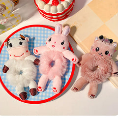 Toddler Kids Elastic Plush Animal Hair Ties