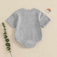 Baby Girl Bow-Print Loose-Fit Short-Sleeve Onesie
