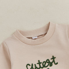 Unisex Baby Long Sleeve Crew Neck Embroidery Pumpkin Halloween Romper