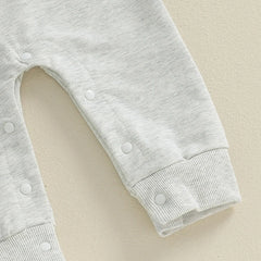 0-18M Baby Boy Long Sleeve, Full-Length with Letter Embroidery Fall Romper