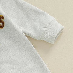 0-18M Baby Boy Long Sleeve, Full-Length with Letter Embroidery Fall Romper