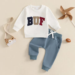 Toddler Boy Rugby Cheese Sweatshirt & Drawstring Pants Set
