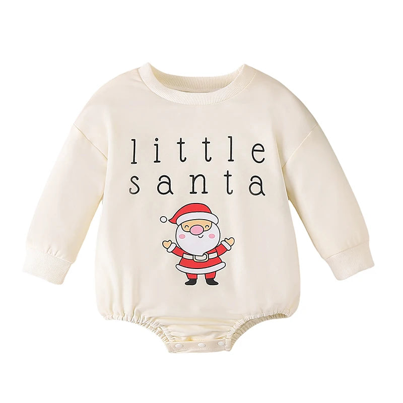 Unisex Infant Christmas Letter & Santa Print Onesie