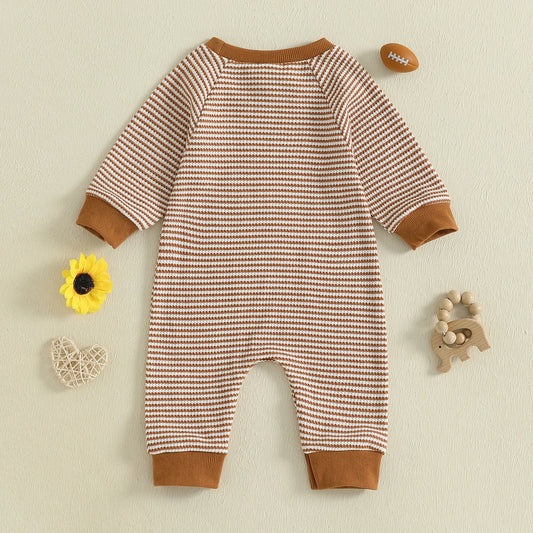 Baby Boy Fall Rugby Stripe Romper