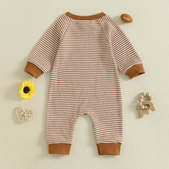 Baby Boy Fall Rugby Stripe Romper