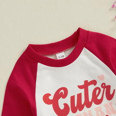 Baby Girls Valentine’s Long Sleeve Heart & Arrow Romper