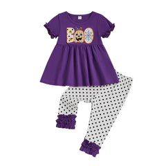 Toddler Baby Girl Pumpkin Top & Ruffled Pants Halloween Outfit