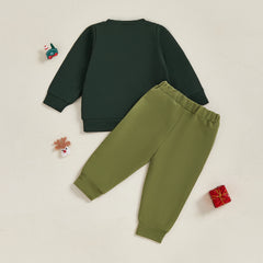 Toddler Baby Boy Reindeer Tree Pullover & Pants Christmas Outfit