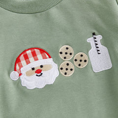 Toddler Baby Unisex Santa Sweatshirt & Plaid Pants Christmas Outfit