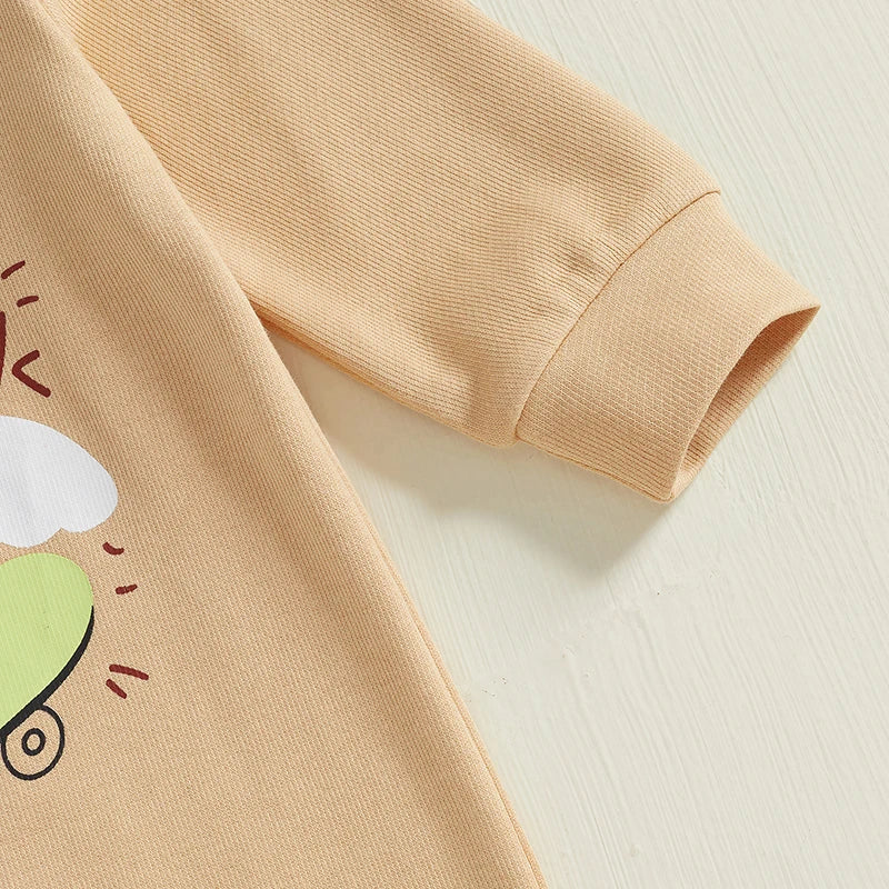 Skateboarding Duck Baby Romper | Cozy Fall Jumpsuit