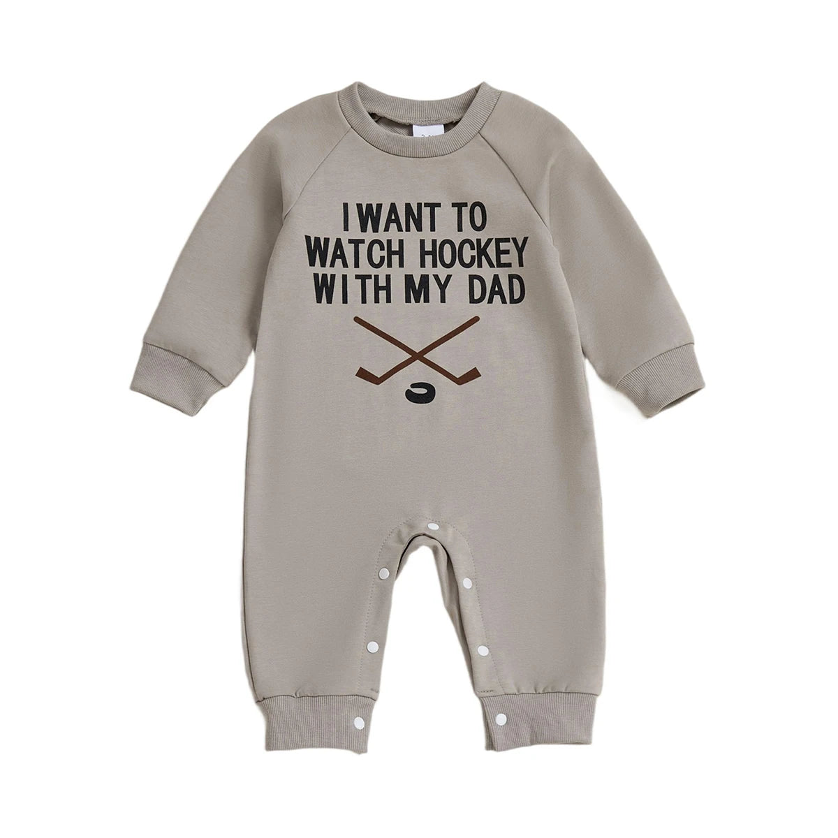 3-18M Unisex Baby Hockey Sweatshirt Romper