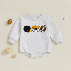Newborn Rugby Embroidered Long Sleeve sweatshirt onesie