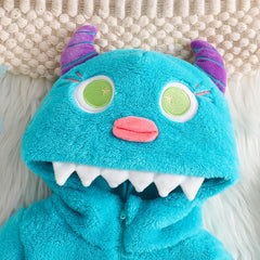 Toddler Boys Fleece Monster Halloween Costume Hooded Jumpsuit