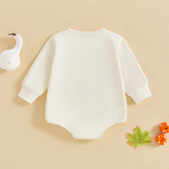 Unisex Baby Sweatshirt Casual Owl Letter Embroidery Long Sleeve Onesie