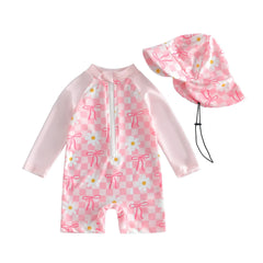 Baby Girls Bow Flower Swimsuit