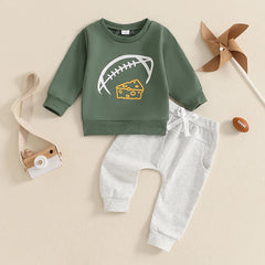 Toddler Boy Rugby Cheese Sweatshirt & Drawstring Pants Set