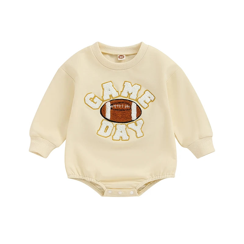 Unisex Baby Fall Football Long Sleeve Onesie