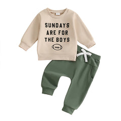Toddler Boy Rugby Cheese Sweatshirt & Drawstring Pants Set