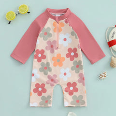 Baby Boys Girls Animal/Floral/Tree Print Rash Guard Swimsuit