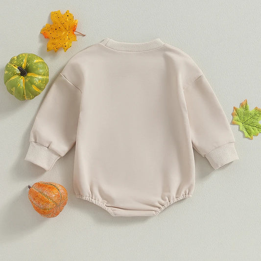 0-24M Newborn Baby Unisex Halloween Letter Print Long Sleeve Onesie